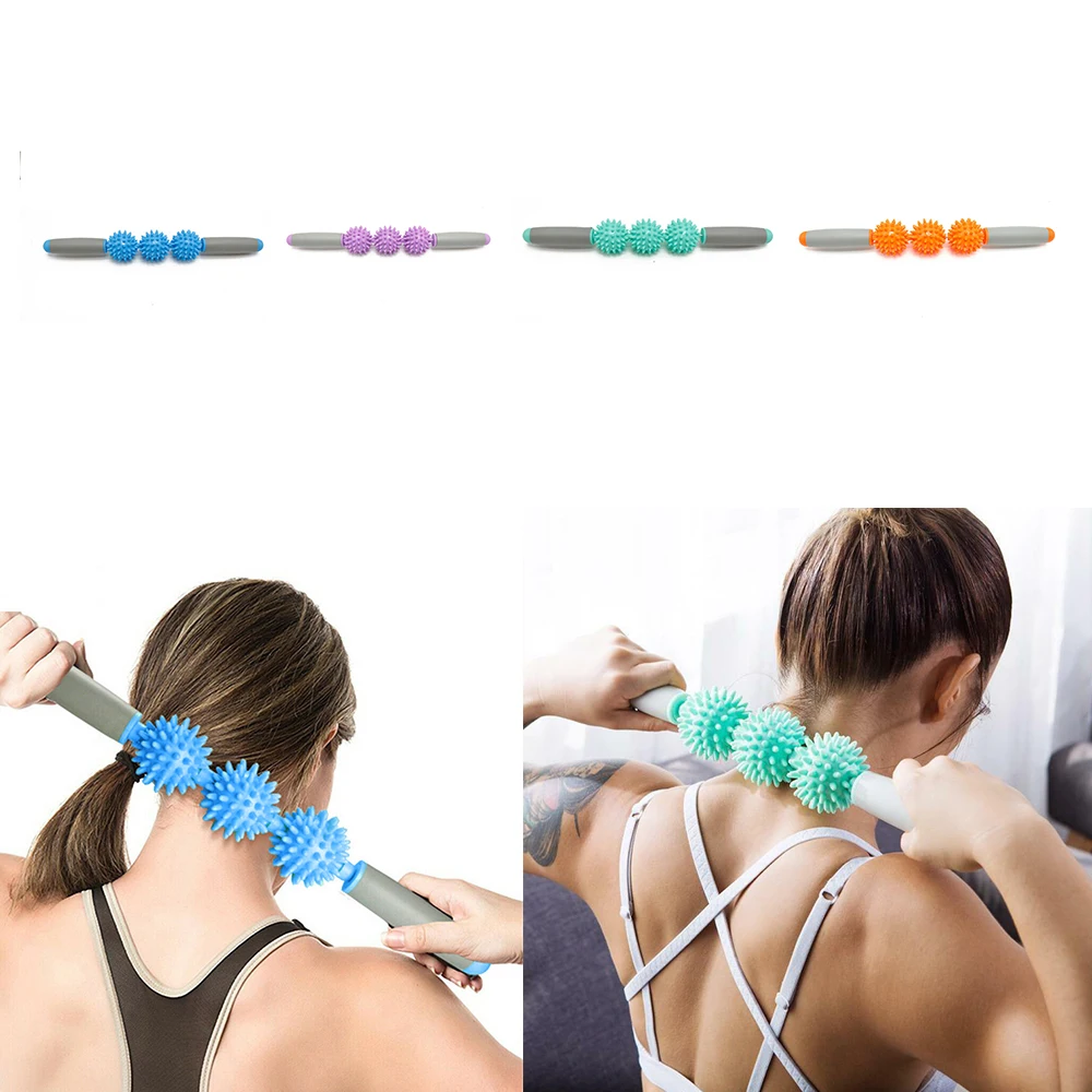 Anti Cellulite Massager Stick Massage Body Relax Tool Muscle Roller Sticks with 3 Point Spiky Ball Yoga Block Gym Sport Tools
Anti Cellulite Massager Stick Massage Body Relax Tool Muscle Roller Sticks with 3 Point Spiky Ball Yoga Block Gym Sport Tools