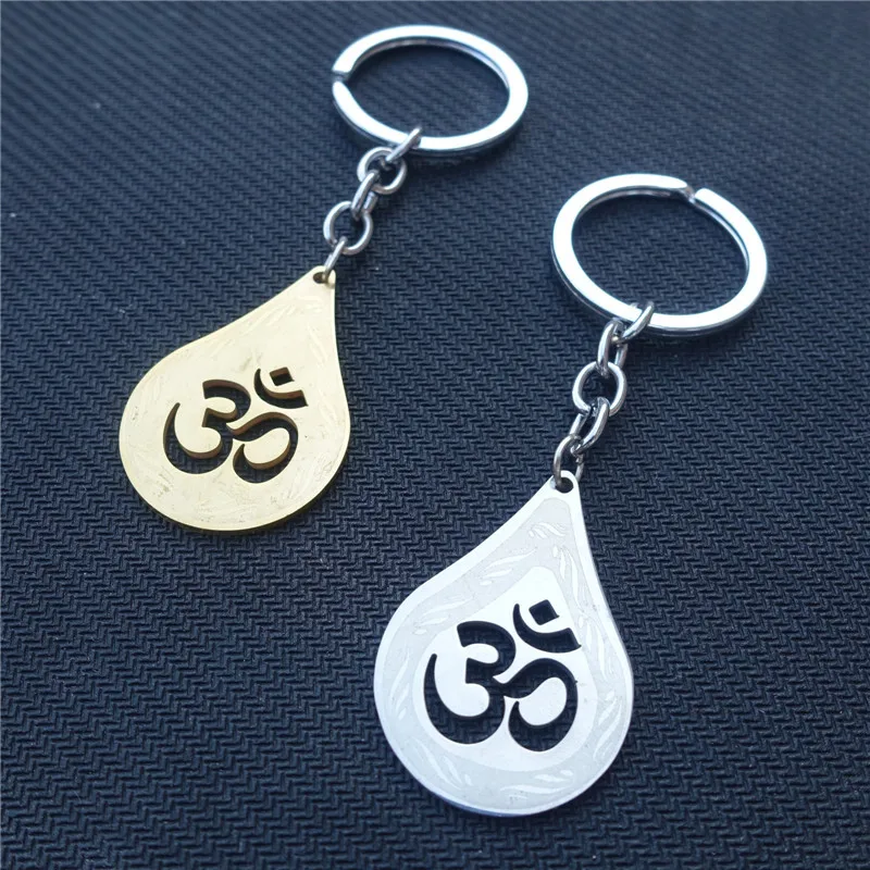 Yoga Symbols Keyrings Stainless Steel India OM Symbol Keychains Fashion Water Drop Jewelry
Yoga Symbols Keyrings Stainless Steel India OM Symbol Keychains Fashion Water Drop Jewelry