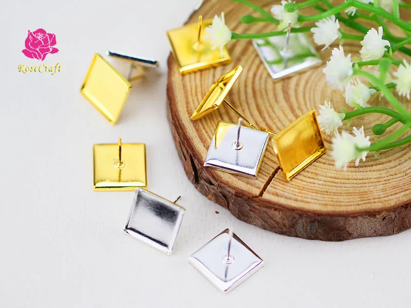 12x12mm Fashion Gold Stud Earrings for Women Setting Square Bezel Cabochon Cameo Blanks fit Square Cabochon DIY Jewelry Making
12x12mm Fashion Gold Stud Earrings for Women Setting Square Bezel Cabochon Cameo Blanks fit Square Cabochon DIY Jewelry Making