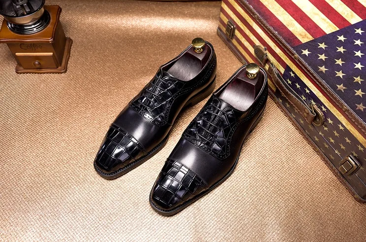 Spring Autumn Men Square Toes Handmade Crocodile pattern Pointed Toes Genuine Leather Handmade Flat Business Breathable Shoes
Spring Autumn Men Square Toes Handmade Crocodile pattern Pointed Toes Genuine Leather Handmade Flat Business Breathable Shoes