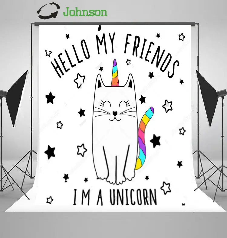 Unicorn Cute Star White backdrop polyester or Vinyl cloth High quality Computer print wall Background
Unicorn Cute Star White backdrop polyester or Vinyl cloth High quality Computer print wall Background
