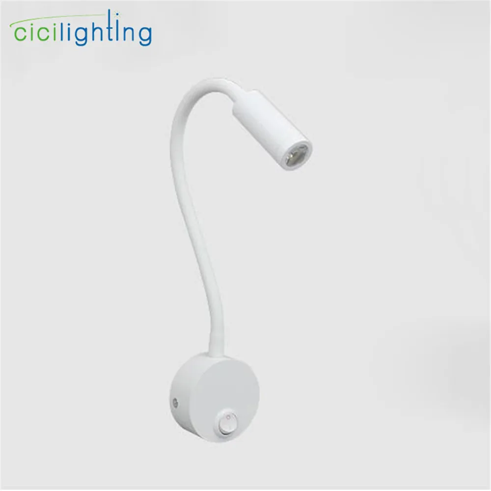 Светодиодный прикроватный светильник настенный ночник с гусиной шеей лампа для