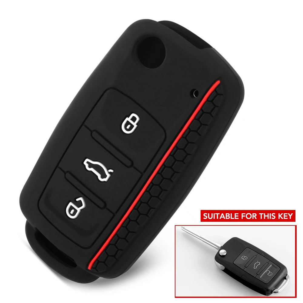 Силиконовый чехол для автомобильных ключей накладка VW Golf Bora Jetta POLO GOLF Passat Skoda Octavia