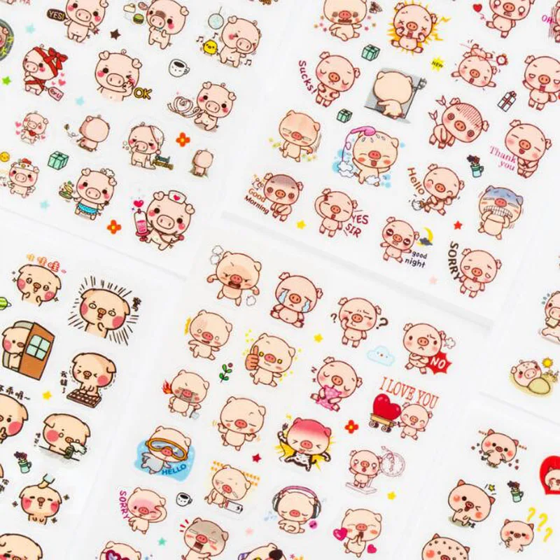 Kawaii Stickers Pink Pig Emoticon Pack Cute Sticker Stationery Album Scrapbook Calendar Decoration Office School Supplies
Kawaii Stickers Pink Pig Emoticon Pack Cute Sticker Stationery Album Scrapbook Calendar Decoration Office School Supplies