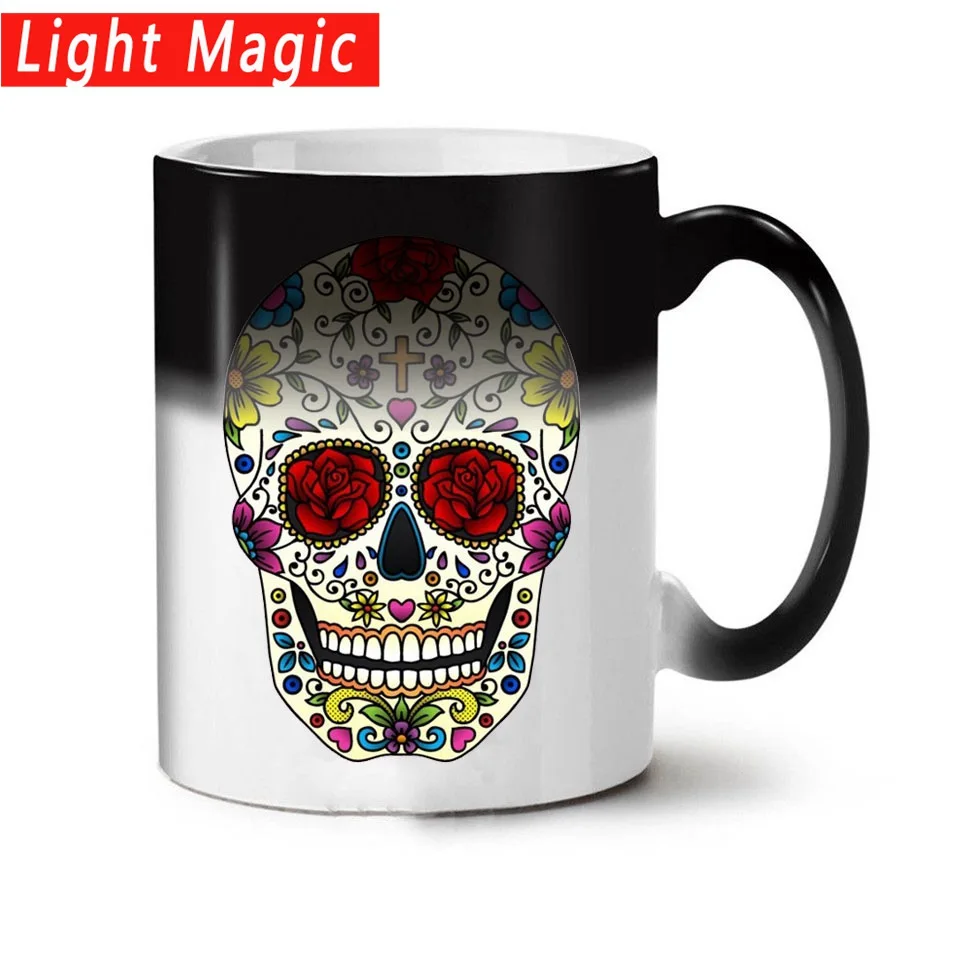 New Colorful Skull Mugs Heat Color Changing Cup Discoloration Magic Creative Funny Ceramic Coffee Cup Mug
New Colorful Skull Mugs Heat Color Changing Cup Discoloration Magic Creative Funny Ceramic Coffee Cup Mug