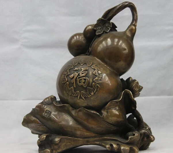 Elegant old S1348 China Bronze Copper Feng Shui Carved Fu Lu Blessing Bat Fish Gourd Lotus Statue
Elegant old S1348 China Bronze Copper Feng Shui Carved Fu Lu Blessing Bat Fish Gourd Lotus Statue