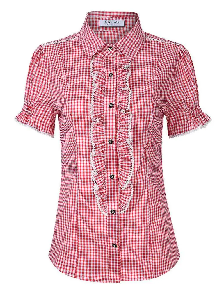 MISSKY Women's Beer Festival Plaid Pleated Short Sleeve Casual Shirt for Oktoberfest
MISSKY Women's Beer Festival Plaid Pleated Short Sleeve Casual Shirt for Oktoberfest