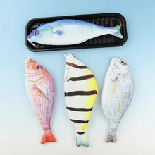1PC New Kawaii Fish Pencils Case Cute Simulation Cloth Plush Fish Pen Box Large Capacity School Supplies Stationery