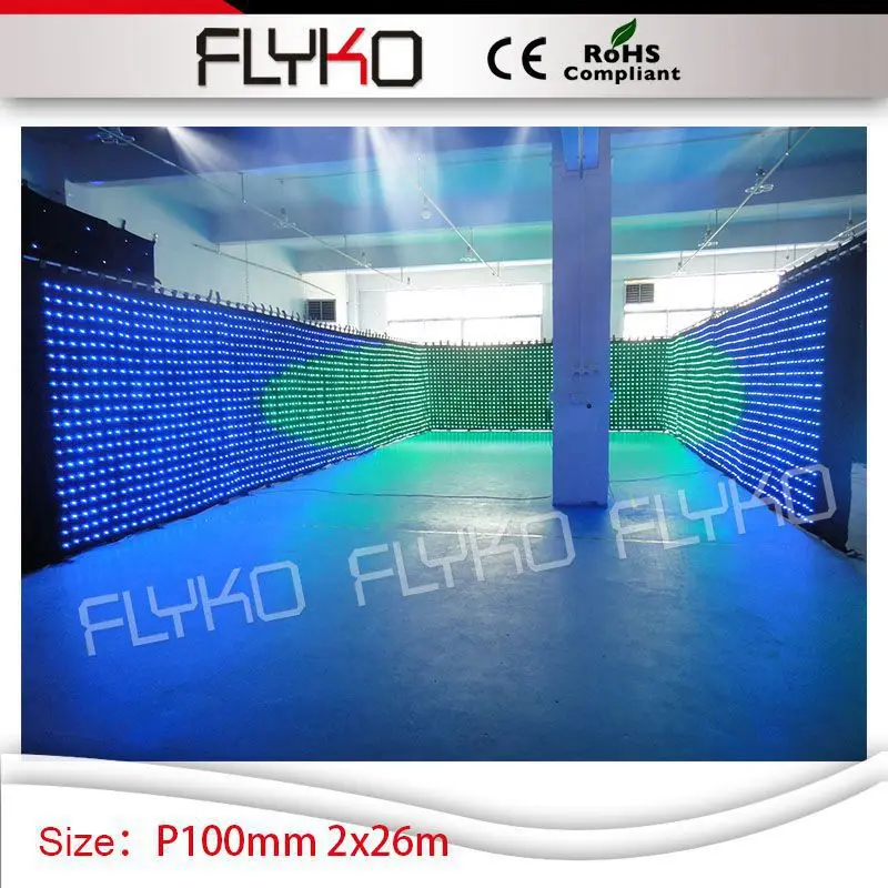 P100mm Led Video Curtain PC Controller Led Curtain full color Led Light Curtain 7ft by 86ft with flight case
P100mm Led Video Curtain PC Controller Led Curtain full color Led Light Curtain 7ft by 86ft with flight case