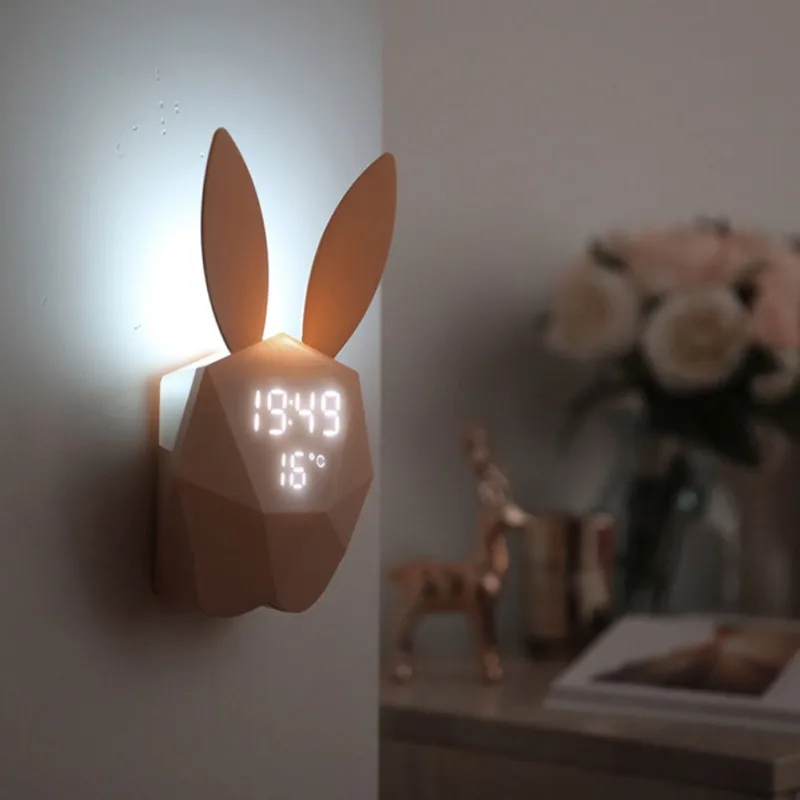 Rechargeable Rabbit Digital Alarm Clock LED Sound Night Light Thermometer Table Wall Clocks Multi-Function lights
Rechargeable Rabbit Digital Alarm Clock LED Sound Night Light Thermometer Table Wall Clocks Multi-Function lights