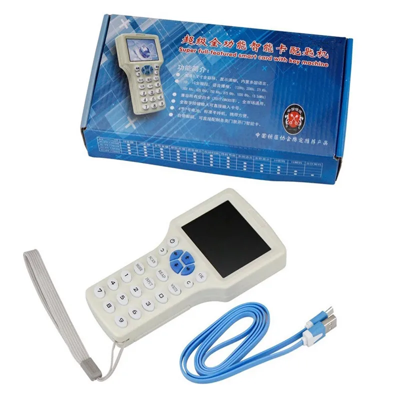 125KHZ 13.56MHZ RFID Reader Writer Duplicator 10 Frequency ID IC NFC Card Tag Reader RFID Copier Programmer for UID Tag Cards
125KHZ 13.56MHZ RFID Reader Writer Duplicator 10 Frequency ID IC NFC Card Tag Reader RFID Copier Programmer for UID Tag Cards