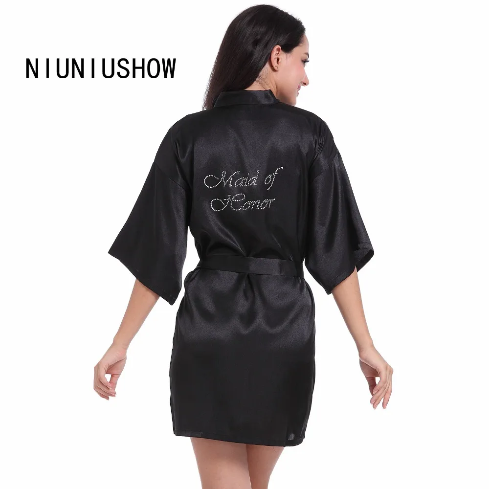 New Rhinestone Satin Bridesmaid Bride Wedding Robe Gown Women Short Kimono Geisha Nightgown Sleepwear Nightwear S-XXL
New Rhinestone Satin Bridesmaid Bride Wedding Robe Gown Women Short Kimono Geisha Nightgown Sleepwear Nightwear S-XXL