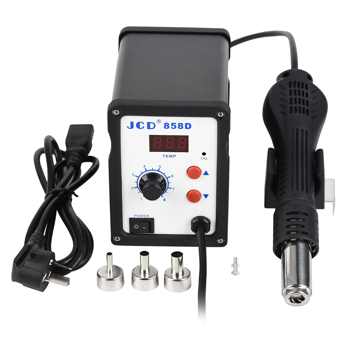 

JCD Hot air gun 858D 2 in 1 soldering station 700W 110V 220V BGA Rework SMD SMT welding repair tool Heat gun LED Digital Solder