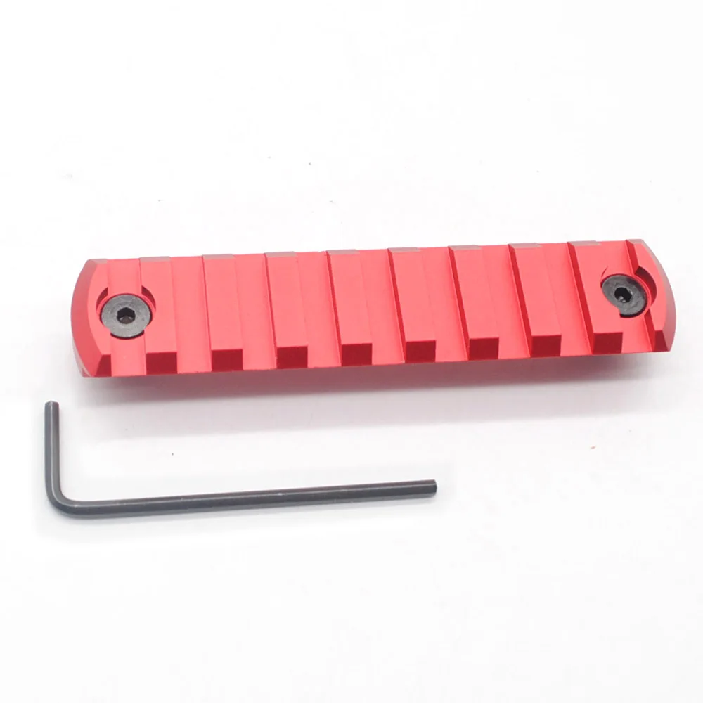 

Aluminum 9 Slots Red Anodized Picatinny/ Weaver Rail Section Segment for Keymod Handguard System