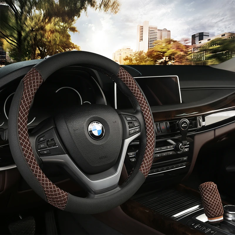 KKYSYELVA Steering-Wheel Black Car Sport Steering Wheel Cover Leather Steering Covers Universal 38CM wheel cover
KKYSYELVA Steering-Wheel Black Car Sport Steering Wheel Cover Leather Steering Covers Universal 38CM wheel cover
