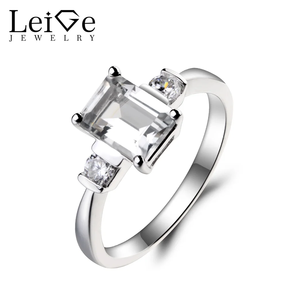 Leige Jewelry Natural White Topaz Ring Topaz Engagement Ring November Birthstone Emerald Cut Gemstone 925 Sterling Silver Gifts
Leige Jewelry Natural White Topaz Ring Topaz Engagement Ring November Birthstone Emerald Cut Gemstone 925 Sterling Silver Gifts