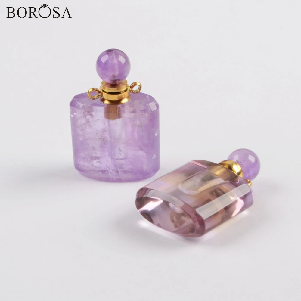Флакон для духов BOROSA Женский, в форме бутылочки с натуральным аметистом, WX1168
Флакон для духов BOROSA Женский, в форме бутылочки с натуральным аметистом, WX1168