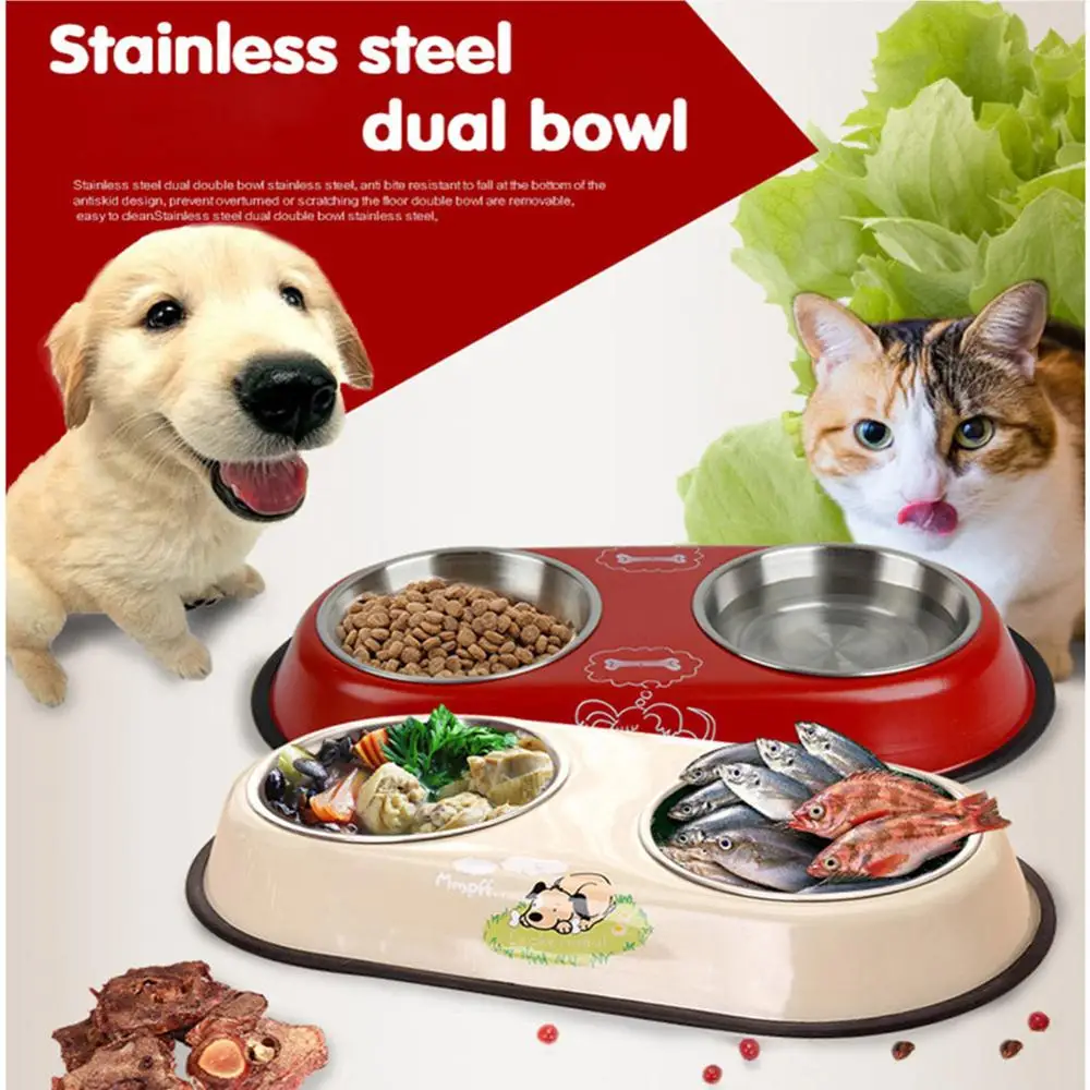 New Stainless Steel Feeder Dog Drinking Big Double Bowl Easy Take Food/Water Feeder Puppy Dog Cat Bowl 2 Colors Top Quality
New Stainless Steel Feeder Dog Drinking Big Double Bowl Easy Take Food/Water Feeder Puppy Dog Cat Bowl 2 Colors Top Quality