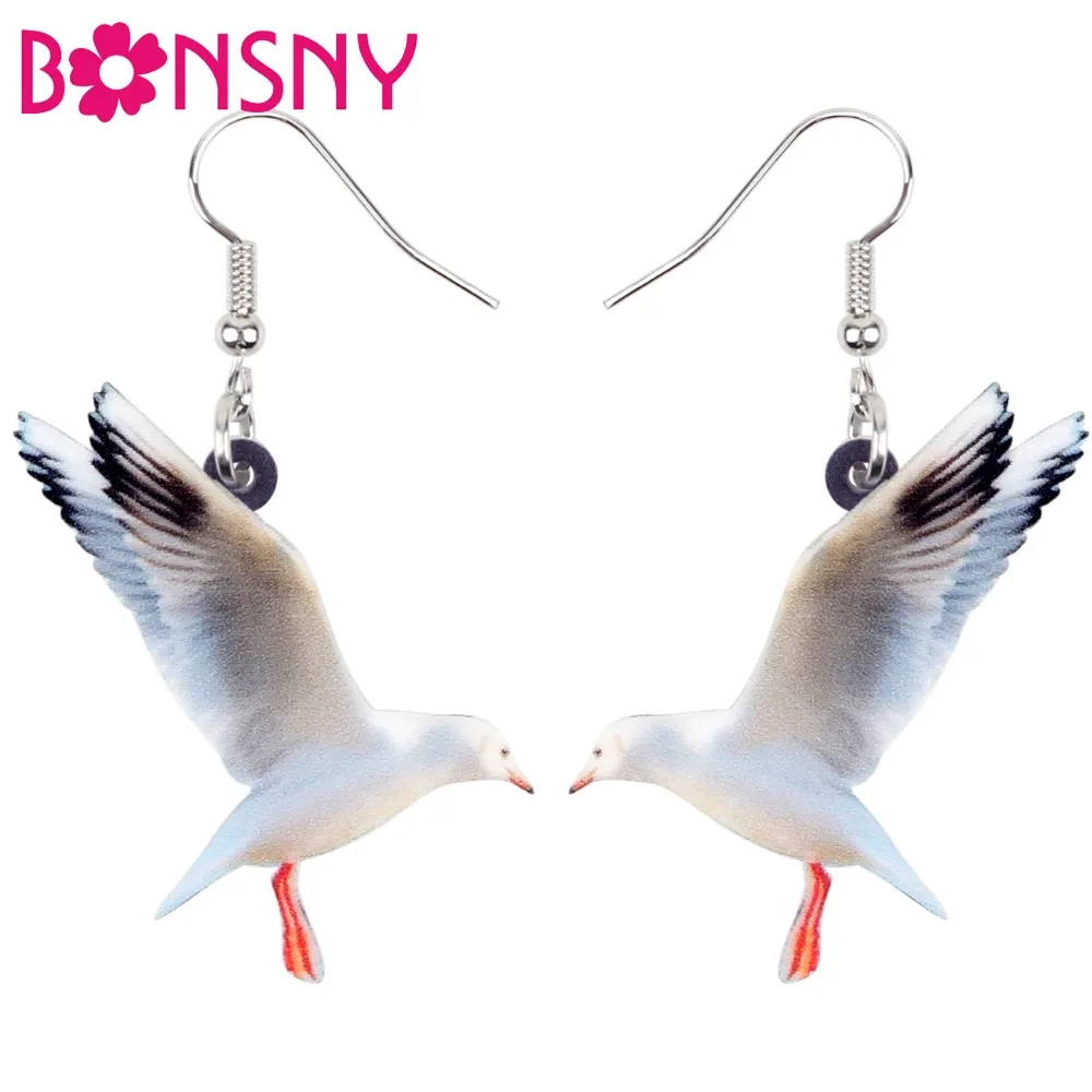 Bonsny Acrylic Flying Black-headed Gull Bird Earrings Big Long Dangle Drop Unique Animal Jewelry For Women Girls Accessories
Bonsny Acrylic Flying Black-headed Gull Bird Earrings Big Long Dangle Drop Unique Animal Jewelry For Women Girls Accessories
