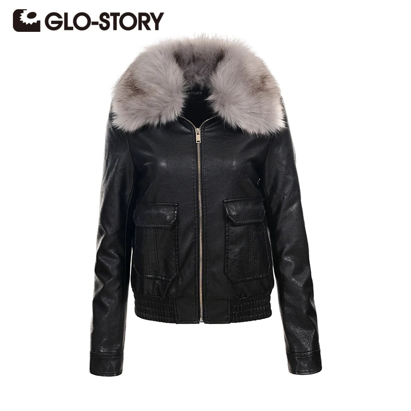 GLO-STORY Womens Fashion fur collar jacket coat 2018 Winter High Street black faux leather coat female PU leather outerwear 5067
GLO-STORY Womens Fashion fur collar jacket coat 2018 Winter High Street black faux leather coat female PU leather outerwear 5067