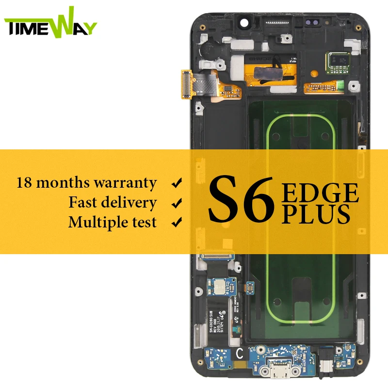 100% Протестировано для Samsung S6 Edge Plus ЖК дисплей с рамкой сенсорным экраном в сборе