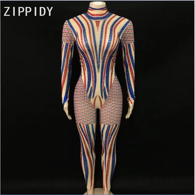 Bright Blue Red Stones Mesh Jumpsuit Women's Birthday Outfit Diamonds Clothes Nightclub Bar DJ Women Singer Show Bodysuit
Bright Blue Red Stones Mesh Jumpsuit Women's Birthday Outfit Diamonds Clothes Nightclub Bar DJ Women Singer Show Bodysuit
