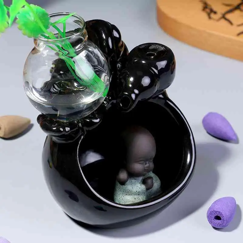 The Little Monk Backflow Incense Burner Ceramic Stick Incense Holder Creative Home Decor Crafts Aromatherapy Buddha Censer
The Little Monk Backflow Incense Burner Ceramic Stick Incense Holder Creative Home Decor Crafts Aromatherapy Buddha Censer