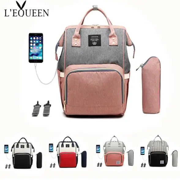 USB LEQUEEN Diaper Bag+Milk Bottle (heat preservation)+stroller hooks+USB cable Mummy Backpack Baby Care Bag Travel Backpack
USB LEQUEEN Diaper Bag+Milk Bottle (heat preservation)+stroller hooks+USB cable Mummy Backpack Baby Care Bag Travel Backpack