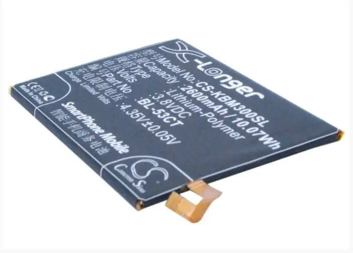 Аккумулятор Cameron Sino 2650mAh для мобильного телефона KOOBEE M3 BL-53CT, смартфона
Аккумулятор Cameron Sino 2650mAh для мобильного телефона KOOBEE M3 BL-53CT, смартфона