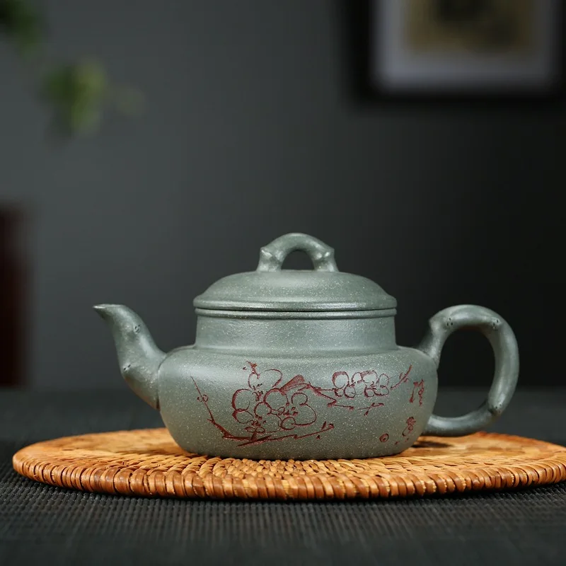 150ml Yixing Original Ore Authentic Master Full Handmade Teapot Engraving Plum Green Clay Pot Purple Sand Tea Set
150ml Yixing Original Ore Authentic Master Full Handmade Teapot Engraving Plum Green Clay Pot Purple Sand Tea Set