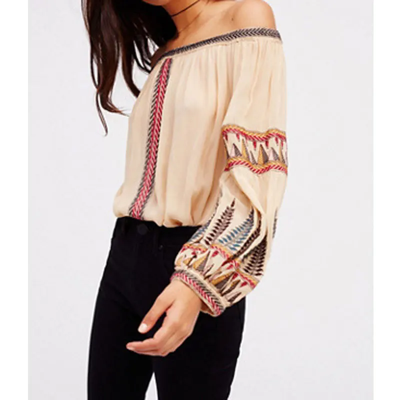 Off Shoulder Vintage Embroidery Women Shirts 2019 Short Boho Lantern Sleeve Slash Neck Female Blouse Chic Beach Casuel Tops
Off Shoulder Vintage Embroidery Women Shirts 2019 Short Boho Lantern Sleeve Slash Neck Female Blouse Chic Beach Casuel Tops