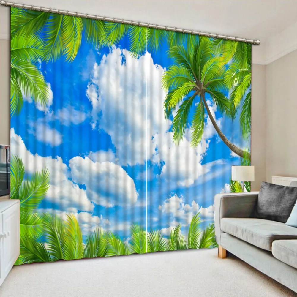 Blackout 3D Curtains For Living room Wedding room Bedroom Window Curtain White cloud coconut tree Sound proof Curtain
Blackout 3D Curtains For Living room Wedding room Bedroom Window Curtain White cloud coconut tree Sound proof Curtain
