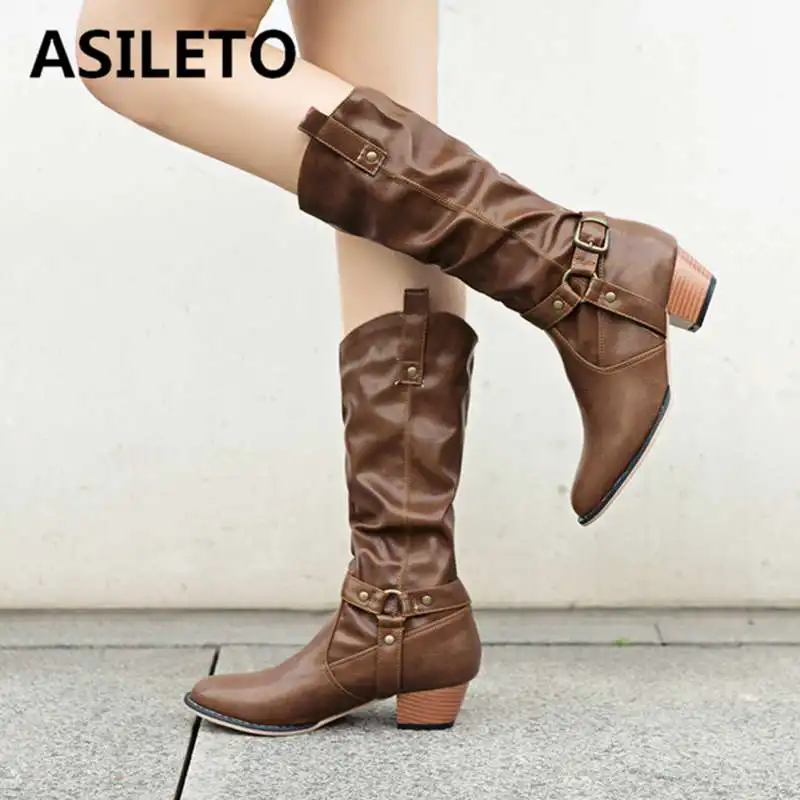 ASILETO size 45 46 western boots women mid heels pointed toe winter booties mid calf slip on waterproof botas casual footwear
ASILETO size 45 46 western boots women mid heels pointed toe winter booties mid calf slip on waterproof botas casual footwear