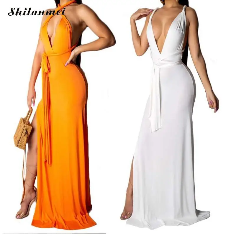 Sexy Deep V Neck Long Beach Dress Women Summer 2019 Sexy Backless Sleeveless Spaghetti Strap Maxi Dresses Elegant Party Clubwear
Sexy Deep V Neck Long Beach Dress Women Summer 2019 Sexy Backless Sleeveless Spaghetti Strap Maxi Dresses Elegant Party Clubwear