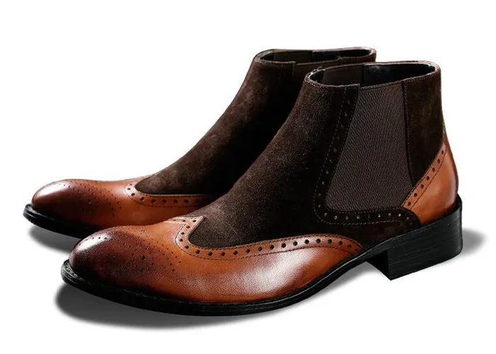 NEW classic low heel ankle boots men pointed toe elestic band carved dress boots leather patchwork business oxfords boots
NEW classic low heel ankle boots men pointed toe elestic band carved dress boots leather patchwork business oxfords boots