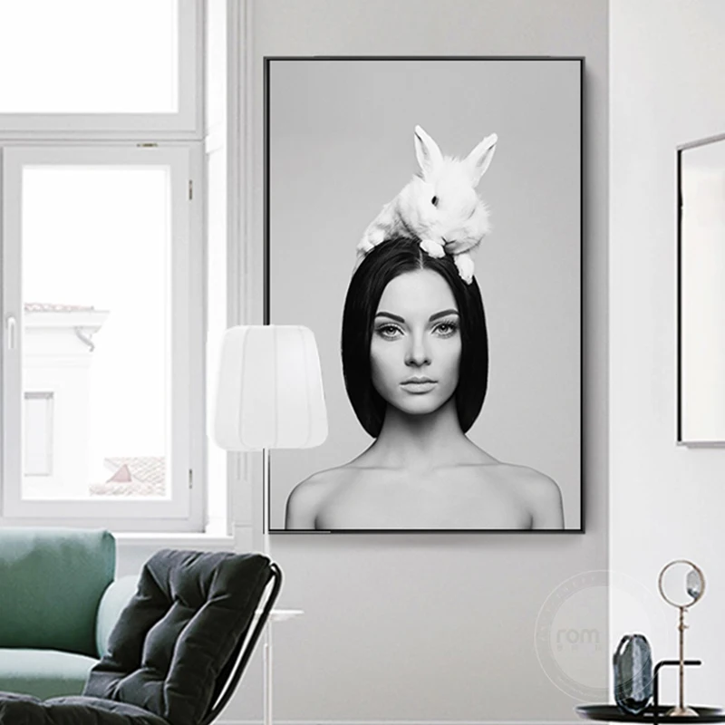 Fshion Short Hair Hat Sexy Lady Painting Black And White Poster Print Wall Art For Living Room Nordic Decoration Picture Salon
Fshion Short Hair Hat Sexy Lady Painting Black And White Poster Print Wall Art For Living Room Nordic Decoration Picture Salon