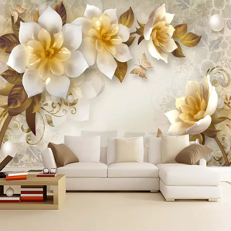 Custom Mural Wall Painting European Style 3D Embossed Golden Flowers Wallpaper for Living Room TV Background Home Decoration
Custom Mural Wall Painting European Style 3D Embossed Golden Flowers Wallpaper for Living Room TV Background Home Decoration