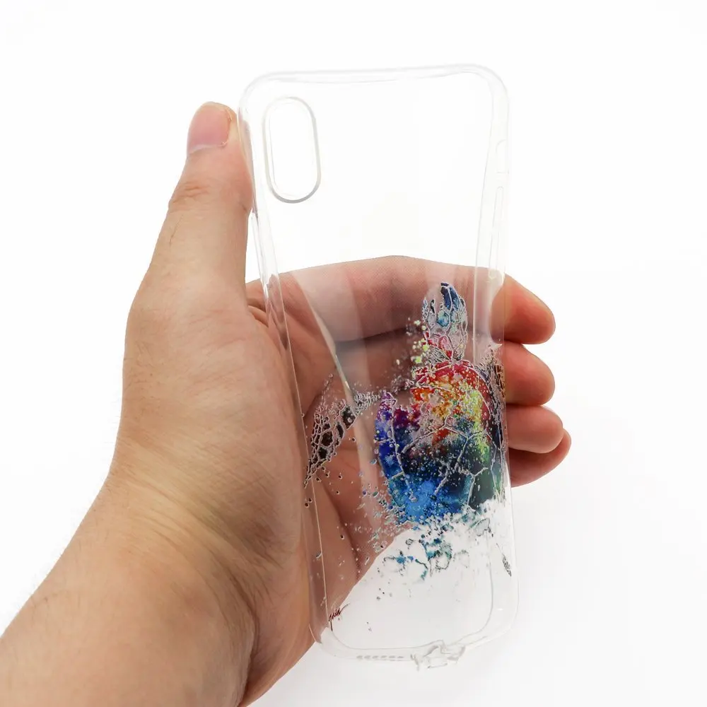 Для Apple iPhone X 8 7 6 S SE 5S Plus аксессуары чехол милый Морская Черепаха крышка ТПУ Мягкие
