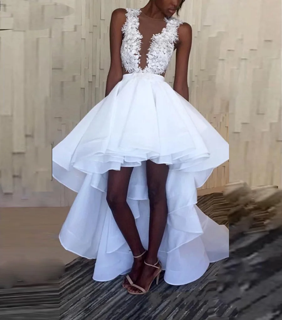 SoAyle A-Line Round Neck White High-Low Prom Dresses 2016 Vestidos De Baile Festa Curto Lace Top Organza Cheap Prom Dresses
SoAyle A-Line Round Neck White High-Low Prom Dresses 2016 Vestidos De Baile Festa Curto Lace Top Organza Cheap Prom Dresses