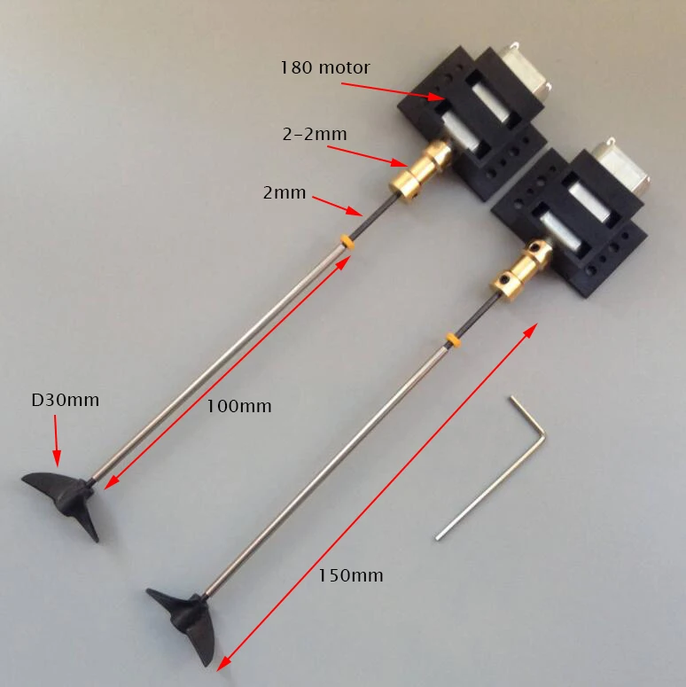 1 Pair 180 Boat Motor W Shaft Propeller Brass Couplers Mount Kit Spare Parts For DIY RC Model 3V-9V | Игрушки и хобби