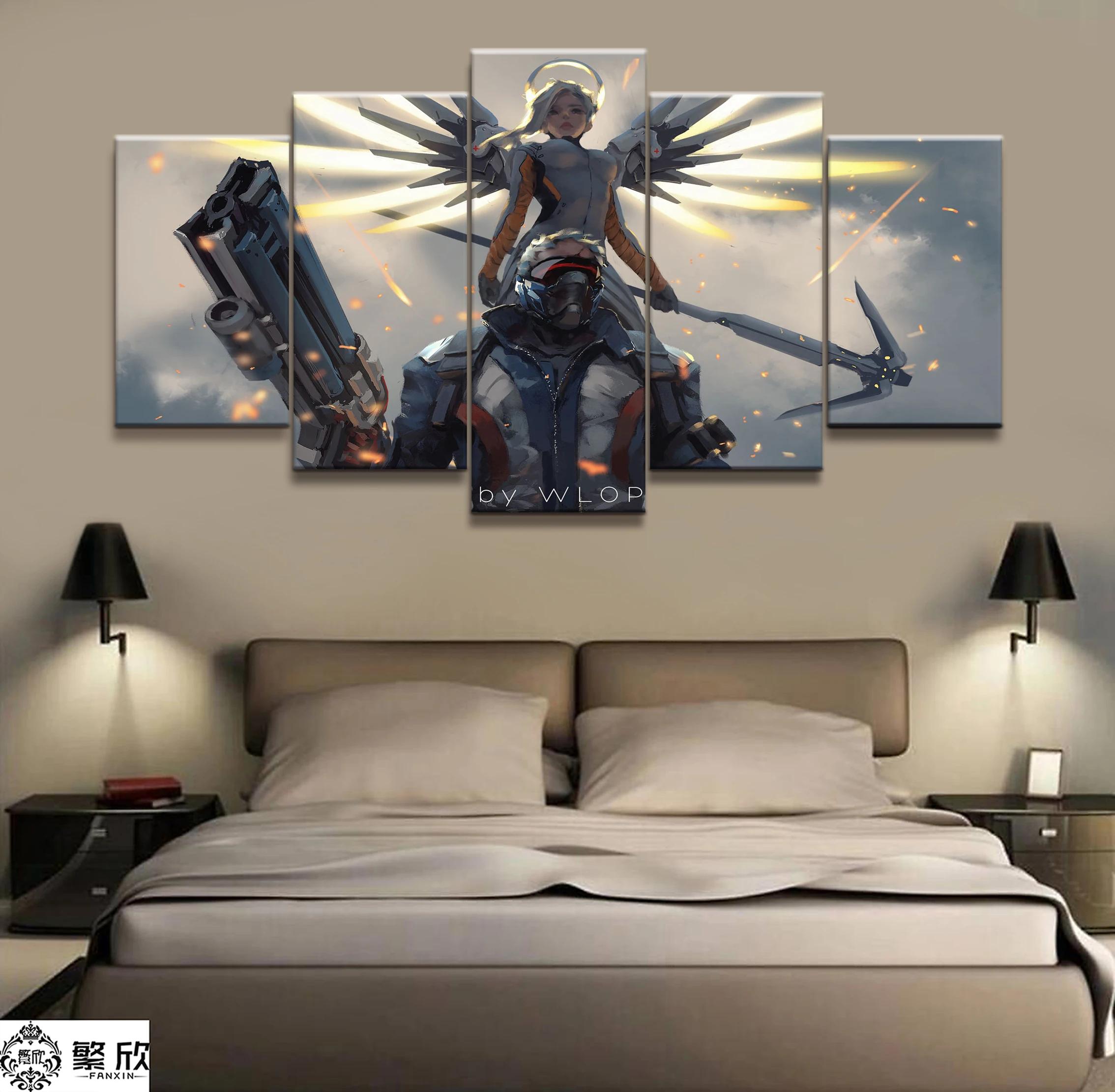 5 Panel Ghost Blade WLOP Overwatch Mercy 76 Game Canvas Printed Painting For Living Room Wall Art Decor Picture Artworks Poster
5 Panel Ghost Blade WLOP Overwatch Mercy 76 Game Canvas Printed Painting For Living Room Wall Art Decor Picture Artworks Poster