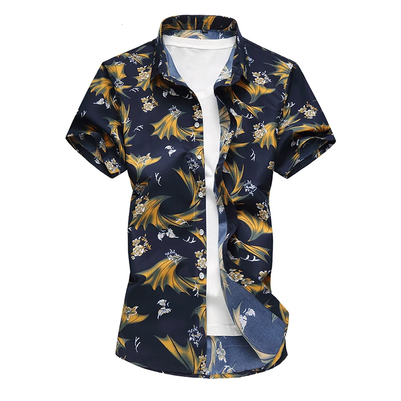 Summer Mens Short Sleeve Beach Hawaiian Shirts Cotton Casual Floral Shirts Men Chemise Homme Asian Size M-7XL
Summer Mens Short Sleeve Beach Hawaiian Shirts Cotton Casual Floral Shirts Men Chemise Homme Asian Size M-7XL