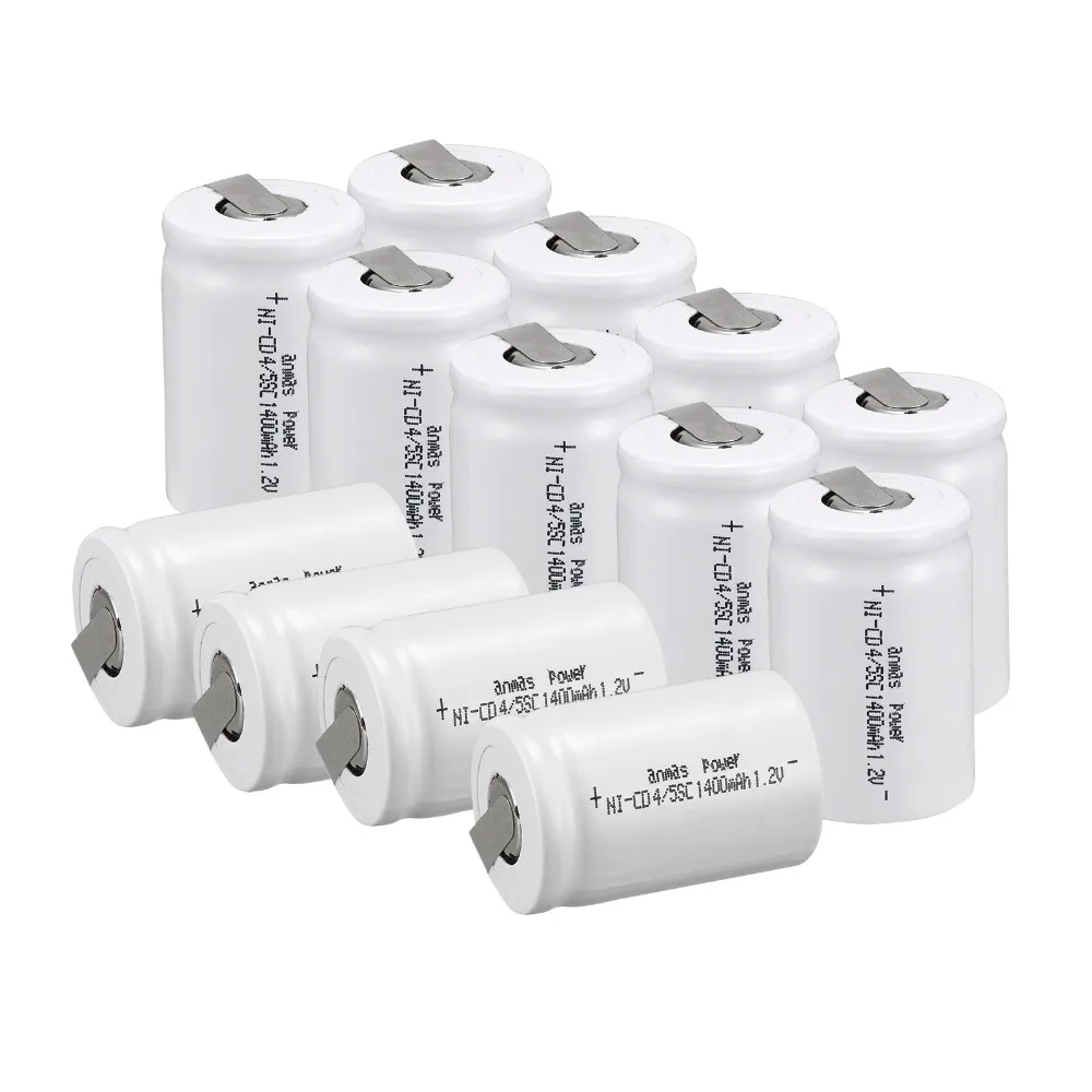 Anmas power! 13 PCS Ni-Cd 4/5 SubC Sub C battery Rechargeable Battery 1.2V 1400mAh with Tab 3.3cm x 2.2cm-Tab white color
Anmas power! 13 PCS Ni-Cd 4/5 SubC Sub C battery Rechargeable Battery 1.2V 1400mAh with Tab 3.3cm x 2.2cm-Tab white color