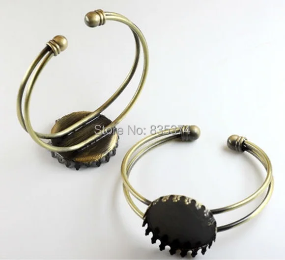 20pcs Wholesale ANTIQUE BRONZE 25mm Crown Cabochon Setting Tray Adjustable Cuff Bangle and Bracelets Blank Findings
20pcs Wholesale ANTIQUE BRONZE 25mm Crown Cabochon Setting Tray Adjustable Cuff Bangle and Bracelets Blank Findings
