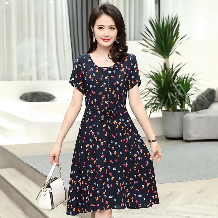Plus size 6XL Summer Clothes Women Dress 2019 New O-Neck Short sleeve Cotton Summer Dress Middle-aged Female Long Print Dresses
Plus size 6XL Summer Clothes Women Dress 2019 New O-Neck Short sleeve Cotton Summer Dress Middle-aged Female Long Print Dresses