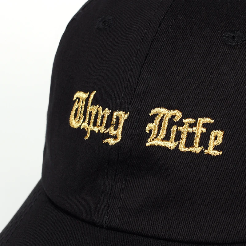 Кепка Thug Life в стиле хип-хоп бейсболка с золотой вышивкой летние кепки от солнца