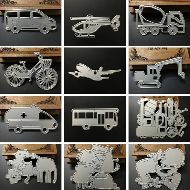 Металлический Сталь автомобили Животные Снежинка трафаретная пресс форма для DIY