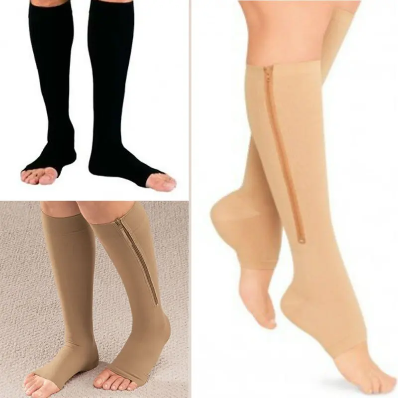 Unisex Zipper Compression Zip Leg Support Knee Open Toe Slim Stockings Repair legs For Men and Women
Unisex Zipper Compression Zip Leg Support Knee Open Toe Slim Stockings Repair legs For Men and Women