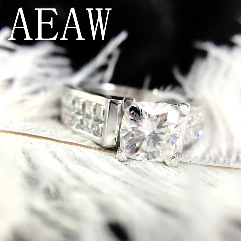 2 карат 7 5 мм Подушка Cut HI Color Princess Moissanite обручальное & свадебное лабораторное