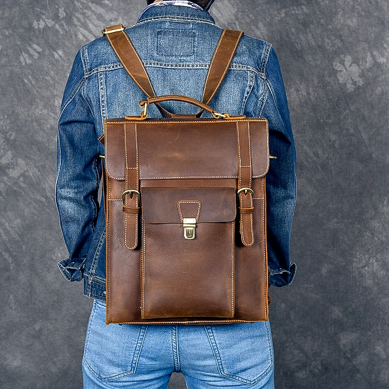 New Men's Backpacks Laptop Shoulder Bag Men Travel Bags Retro Genuine Leather Crazy Horse Leather Multi-function 14 Inch Women
New Men's Backpacks Laptop Shoulder Bag Men Travel Bags Retro Genuine Leather Crazy Horse Leather Multi-function 14 Inch Women